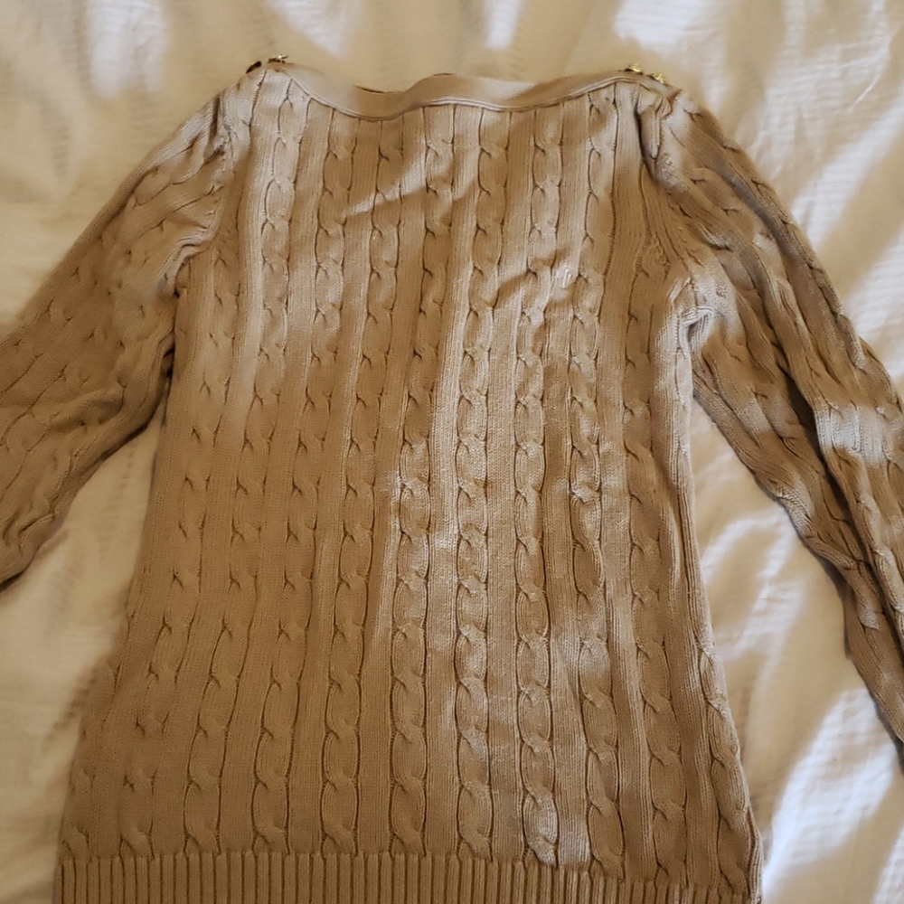 Ralph Lauren Beige Cable Knit Sweater in Medium